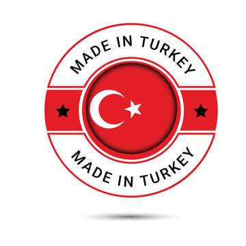 Made in Turkey round label, Modern made in Turkey logo