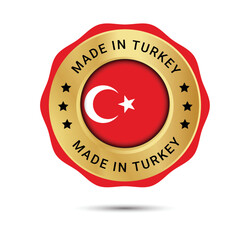 Made in Turkey round label, Modern made in Turkey logo