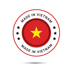 Made in Vietnam round label, Modern made in Vietnam logo