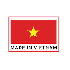Made in Vietnam round label,  Modern made in Vietnam logo