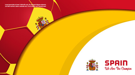 vector background spain flag with ball soccer , vector illustration and text, perfect color combination