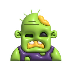 Zombie design icon 3d rendering on isolated background.