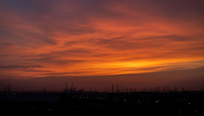 orange sunset in the sky