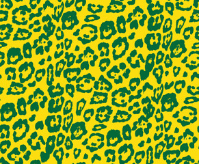 Abstract Dirty Leopard Jaguar Animal Skin Spots Seamless Pattern Monochrome Style Bright Trendy Fashion Colors Modern Design Perfect for Allover Fabric Print