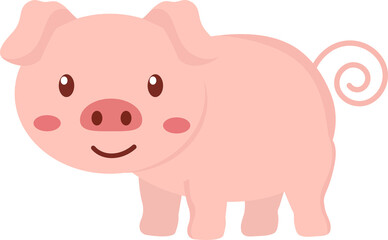 pink pig cartoon graphic element