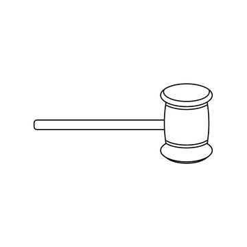 recommend clip art: オークションや裁判に使われる小槌（線画）