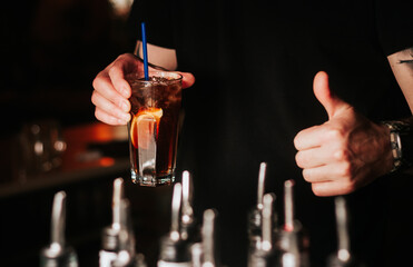 alcoholic cocktail in a glass