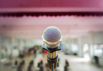 Microphone for singer on stage for music events karaoke concerts and show performances. - 524072334
