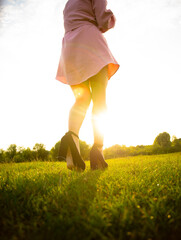 child running in the field