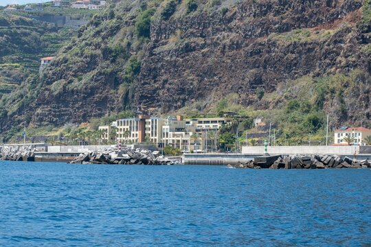 Beautiful view of the Calheta coast of Madeira, Portugal
