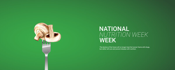 

National Nutrition week from September 1st to 7th. creative design Vector illustration