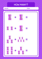 How many counting game with pencil sharpener. worksheet for preschool kids, kids activity sheet