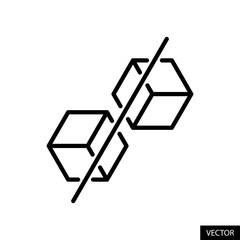 Sugar free, Sugarless, No Sugar vector icon in line style design for website design, app, UI, isolated on white background. Editable stroke. Vector illustration.