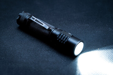 flashlight on black background