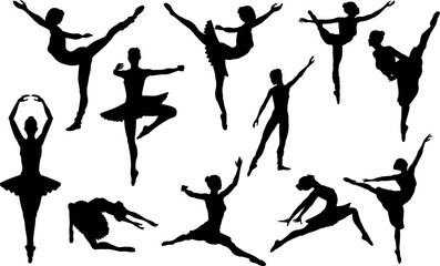 Ballet Dancing Silhouettes Set © Christos Georghiou