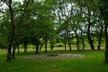 Temple Wood Neolithic Stone Circles and Burial Grave, Kilmartin Glen, Near Oban, Argyll Scotland - obrazy, fototapety, plakaty