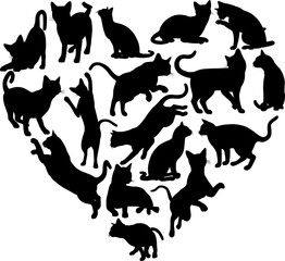 Cat Heart Silhouette Concept