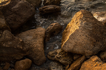 Le Castella, Calabria, Italy, rocks on the beach