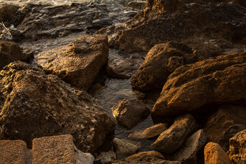 Le Castella, Calabria, Italy, rocks on the beach
