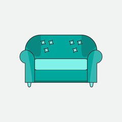 sofa for decoration  and home interior furniture couch comfortable and luxury seat vector illustration 