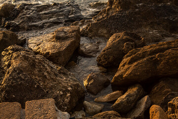 Le Castella, Calabria, Italy, rocks on the beach