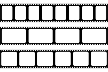 Set of film frame on a transparent background. Vector illustration.