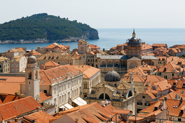 View of Dubrovnik and the Adriatic Sea from the fortress wall