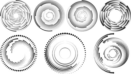 Halftone dots in circle form. round logo . vector dotted frame . design element
