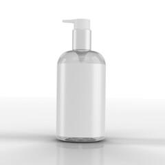 Plastic Bottle 3d visual with nozzle press for products label presentation 