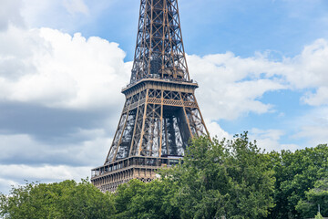 Eiffel Tower on a summer day in Paris, France