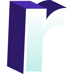 Alphabet 3D type illustration. letter r.