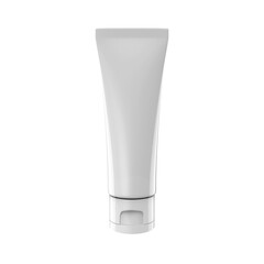 3d illustration of white soft tube on white isolated  background suitable for design and label mockup