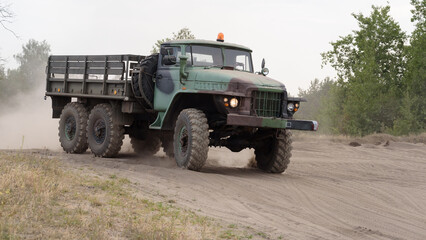 
MILITARY TRUCK - Old Russian vehicle at the shows of military enthusiasts