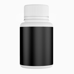 3D illustration of capsule bottle packaging isolated background suitable for branding