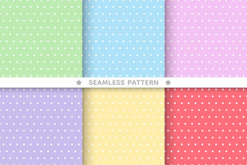 Colourful star seamless pattern background set