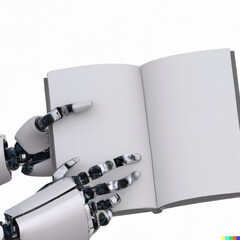 Educational software concept, Robot teaching someone