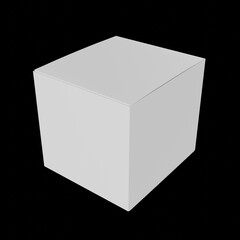 White packaging box Illustration on black background for creative design 3d mockup 