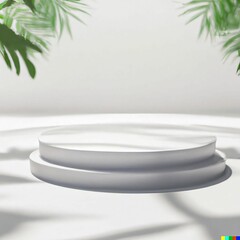 Product display podium on white background 3d render