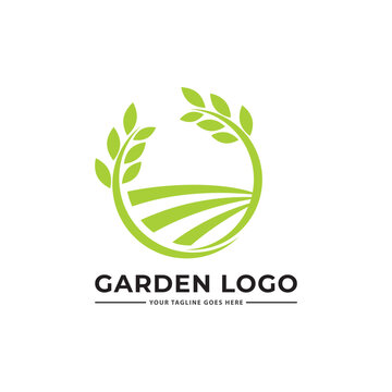 Simple farm logo. Farm animal sign. Green logotype for farm. Symbol for agricultural products.