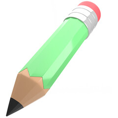 3d cute pencil illustration, for UI, poster, banner, social media post. 3D rendering