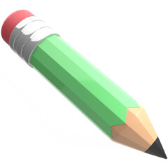 3d cute pencil illustration, for UI, poster, banner, social media post. 3D rendering