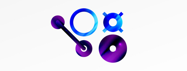 Minimal geometric abstract background. Circle, line and round shapes design. Trendy techno business template for wallpaper, banner, background or landing