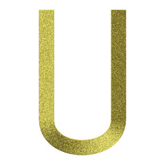 Letter U made of golden ribbon with glitter, isolated on white, 3d rendering © Conny Crane