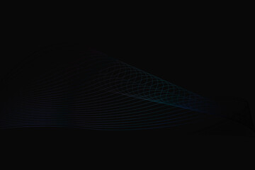 Dynamic wavy vector pattern background. Distorted thin lines with slight gradient and a dark background.