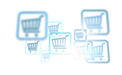 Shopping Cart Flat Design E-Commerce Icon
