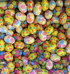 Fototapeta na wymiar Small chocolate eggs for Easter week