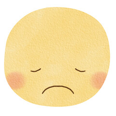 Frowning face pencil color illustration