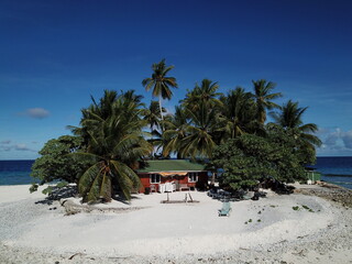 Uninhabited island JEEP island in Chuuk, Micronesia. Here is the world's greatest wreck diving destination.