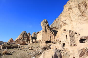 Selime Castle - the largest and most elaborate cave complex in Cappadocia, Turkey	
