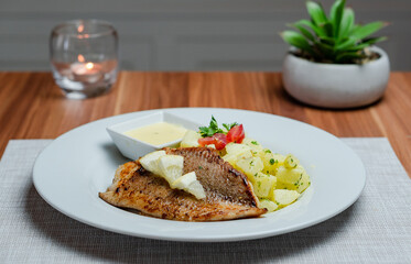 Roasted Hake Fillet With Parsley Style Potatoes